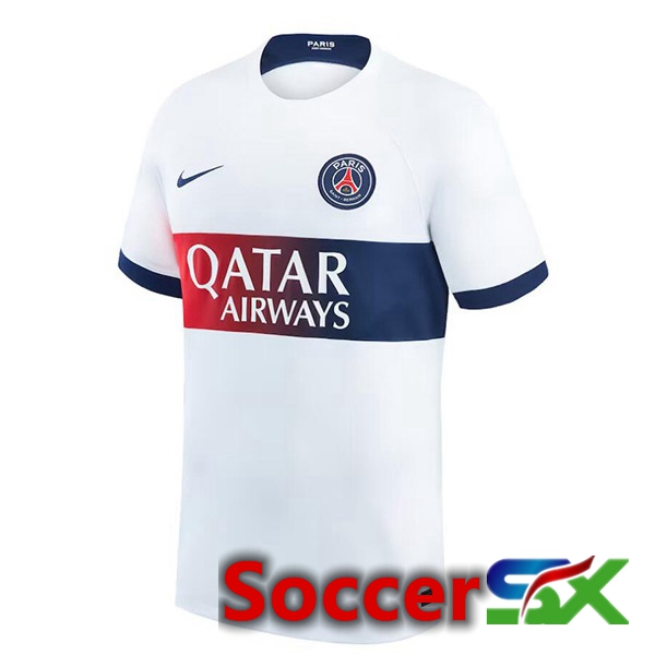 Paris PSG Soccer Jersey Away White 2023/2024