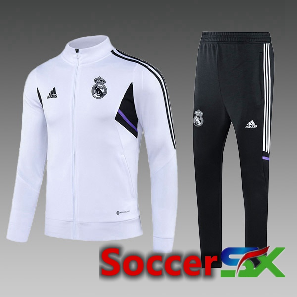 Real Madrid Kids Training Jacket Suit White 2023/2024