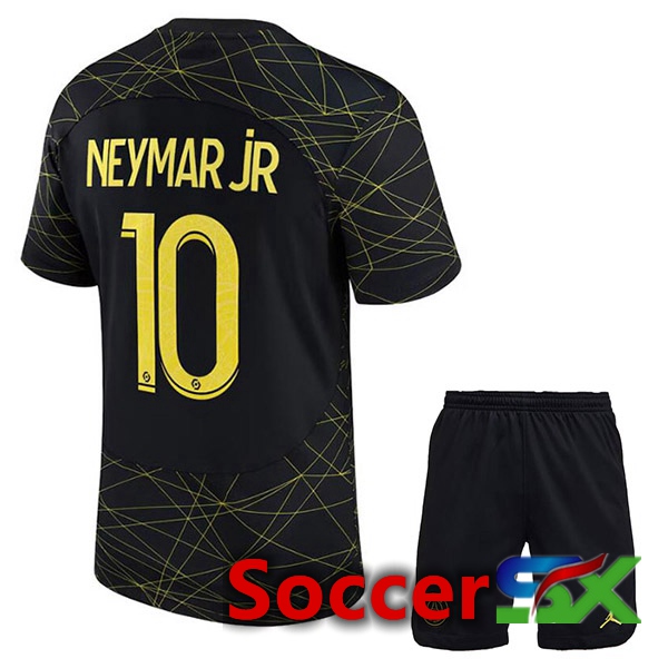 Paris PSG (NEYMAR JR 10) Kids Soccer Jersey Fourth Black 2022/2023