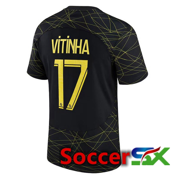 Paris PSG (VITINHA 17) Soccer Jersey Fourth Black 2022/2023