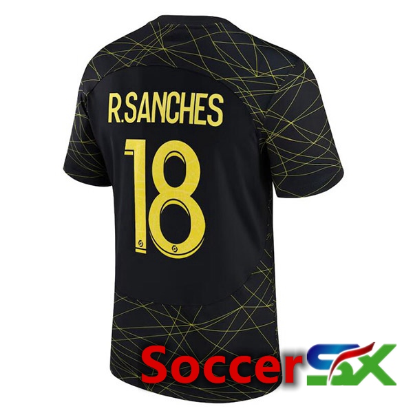 Paris PSG (R.SANCHES 18) Soccer Jersey Fourth Black 2022/2023