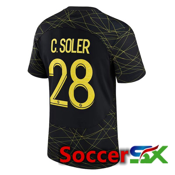 Paris PSG (C. SOLER 28) Soccer Jersey Fourth Black 2022/2023