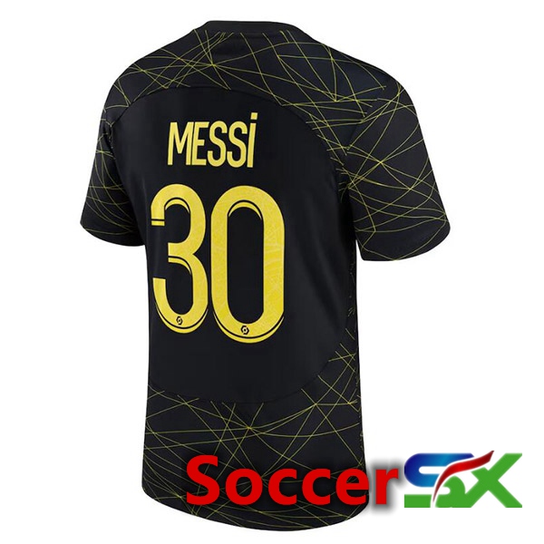 Paris PSG (MESSI 30) Soccer Jersey Fourth Black 2022/2023