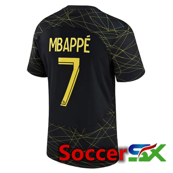 Paris PSG (MBAPPÉ 7) Soccer Jersey Fourth Black 2022/2023