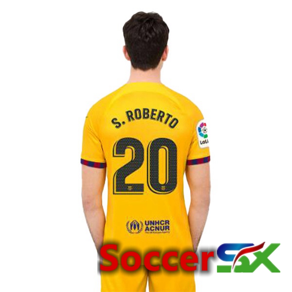 FC Barcelona (S. ROBERTO 20) Soccer Jersey Fourth Yellow 2022/2023