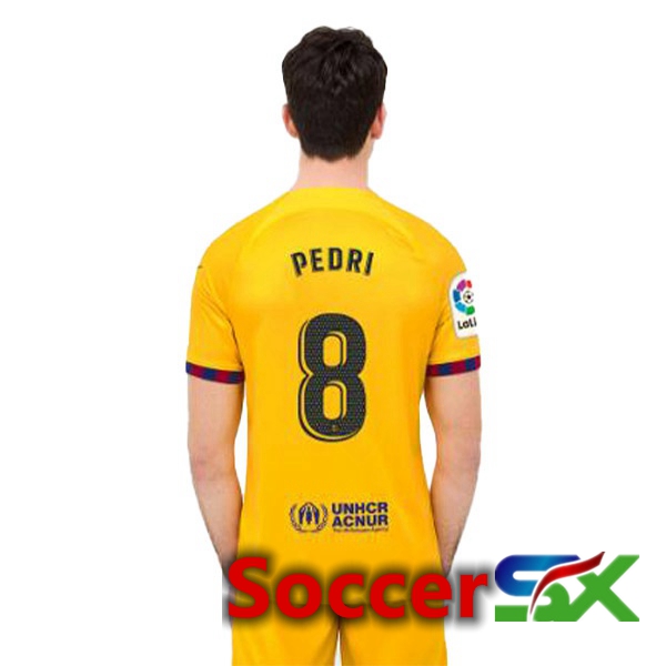 FC Barcelona (PEDRI 8) Soccer Jersey Fourth Yellow 2022/2023