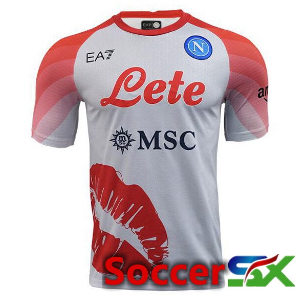 SSC Napoli Soccer Jersey Valentine's Day White Pink 2022/2023