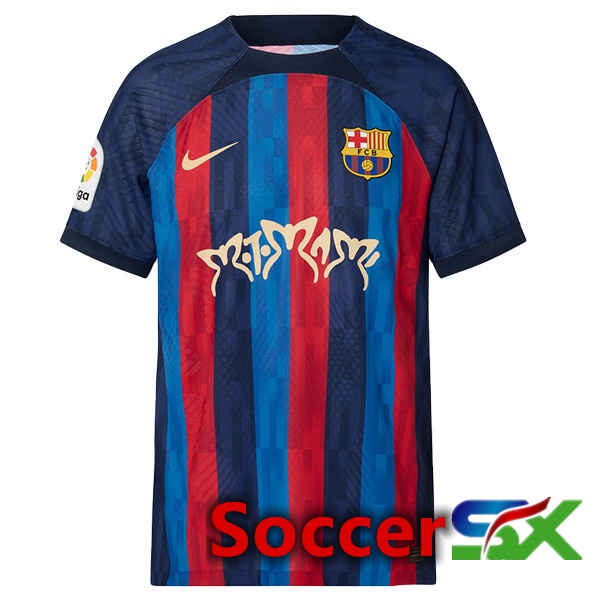 FC Barcelona Soccer Jersey Home Rosalía Motomami Red Blue 2022/2023