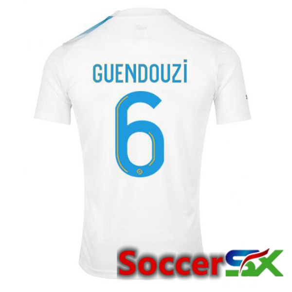 Marseille OM (GUENDOUZI 6) Soccer Jersey 30th Anniversary Edition White Blue 2022/2023