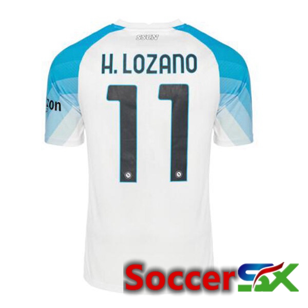 SSC Napoli (H.Lozano 11) Soccer Jersey Face Game Blue White 2022/2023