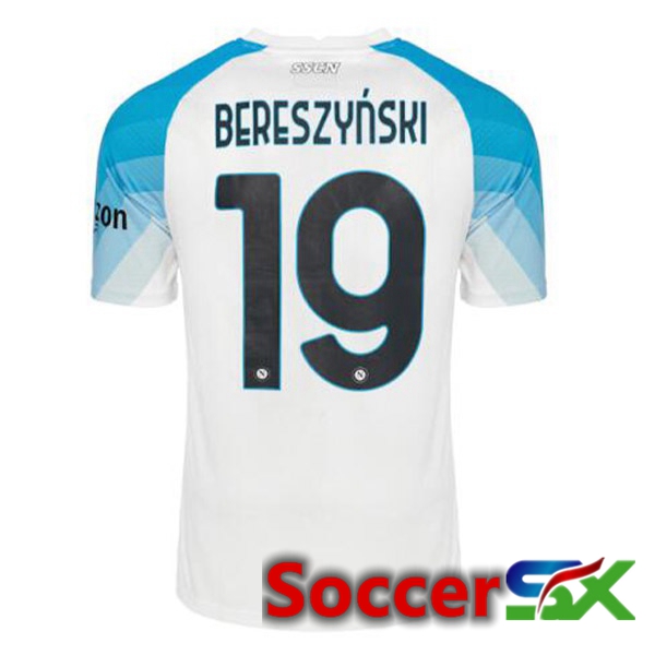 SSC Napoli (Bereszyński 19) Soccer Jersey Face Game Blue White 2022/2023