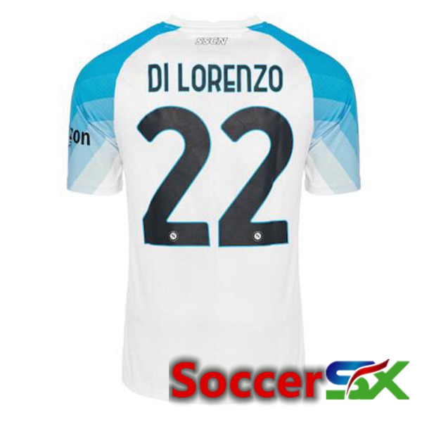 SSC Napoli (Di Lorenzo 22) Soccer Jersey Face Game Blue White 2022/2023