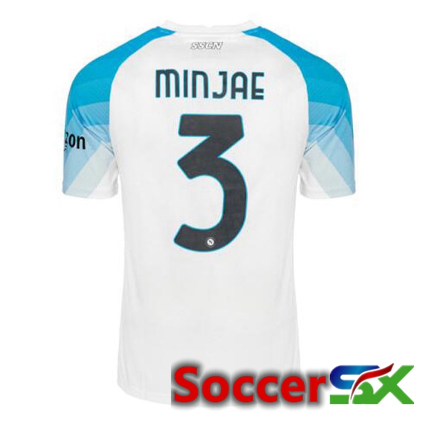 SSC Napoli (Minjae 3) Soccer Jersey Face Game Blue White 2022/2023