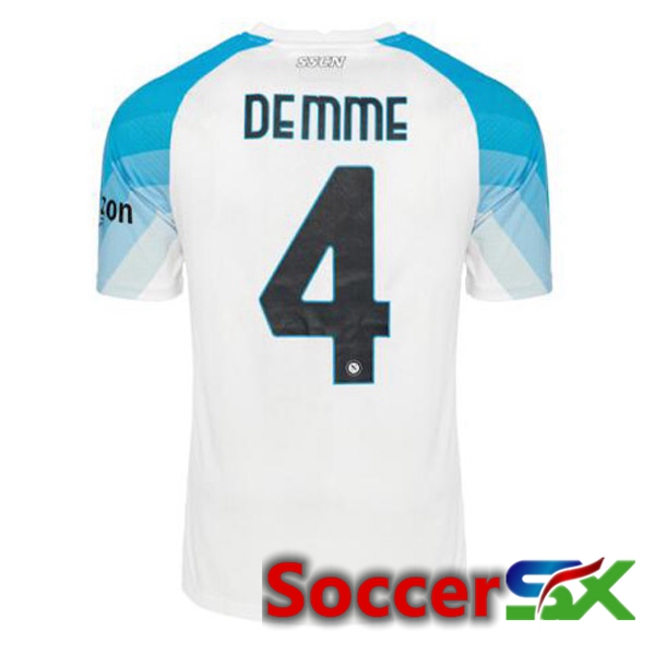 SSC Napoli (Demme 4) Soccer Jersey Face Game Blue White 2022/2023