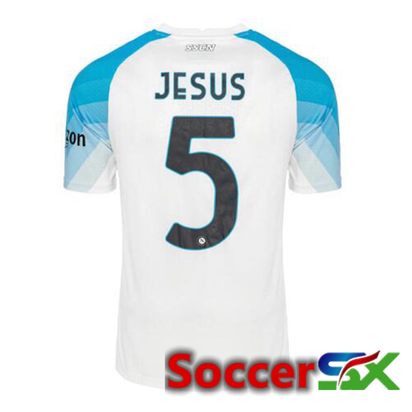 SSC Napoli (Jesus 5) Soccer Jersey Face Game Blue White 2022/2023