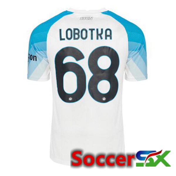 SSC Napoli (Lobotka 68) Soccer Jersey Face Game Blue White 2022/2023