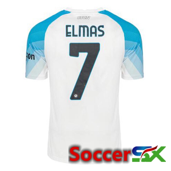 SSC Napoli (Elmas 7) Soccer Jersey Face Game Blue White 2022/2023