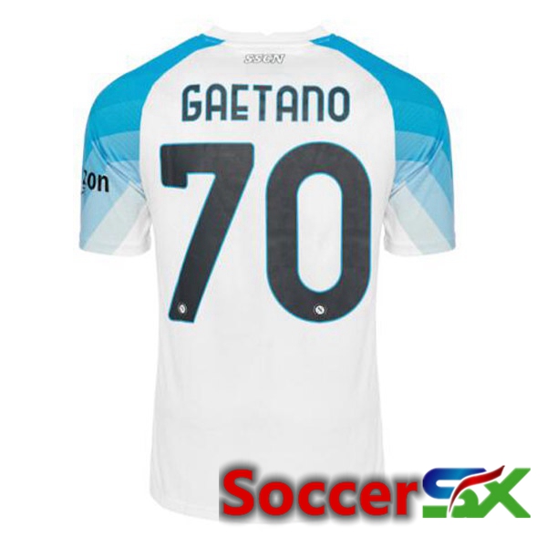 SSC Napoli (Gaetano 70) Soccer Jersey Face Game Blue White 2022/2023