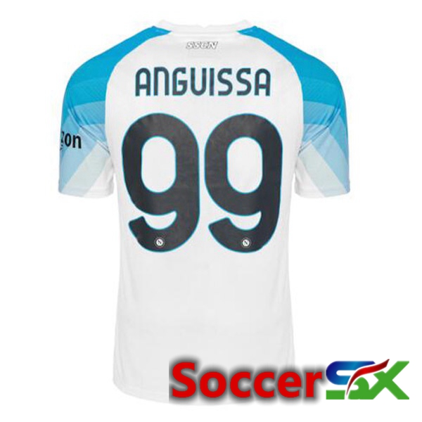 SSC Napoli (Anguissa 99) Soccer Jersey Face Game Blue White 2022/2023