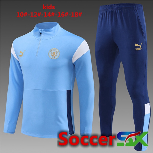 Manchester City Kids Training Tracksuit Suit Blue 2023/2024