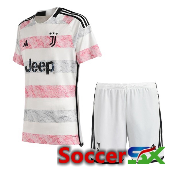 Juventus Kids Soccer Jersey Away White 2023/2024