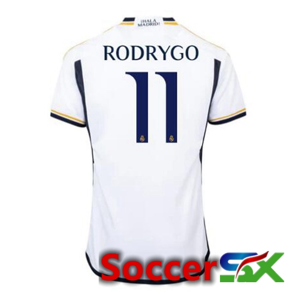 Real Madrid (Rodrygo 11) Soccer Jersey Home White 2023/2024