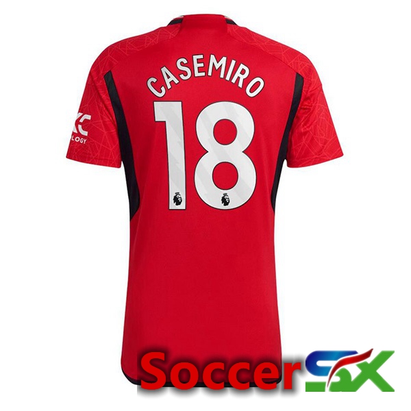 Manchester United (Casemiro 18) Soccer Jersey Home Red 2023/2024