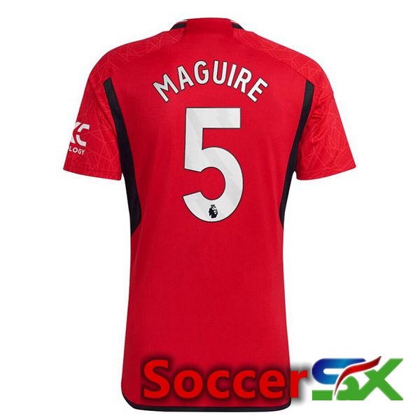 Manchester United (Maguire 5) Soccer Jersey Home Red 2023/2024
