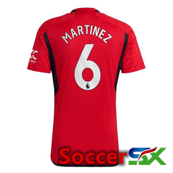 Manchester United (Martinez 6) Soccer Jersey Home Red 2023/2024