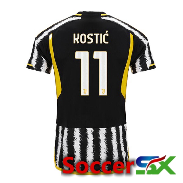 Juventus (KOSTIĆ 11) Soccer Jersey Home Black White 2023/2024