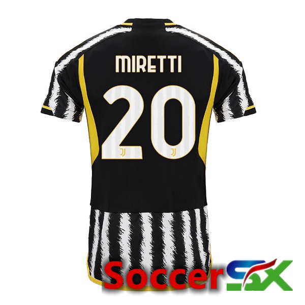 Juventus (MIRETTI 20) Soccer Jersey Home Black White 2023/2024