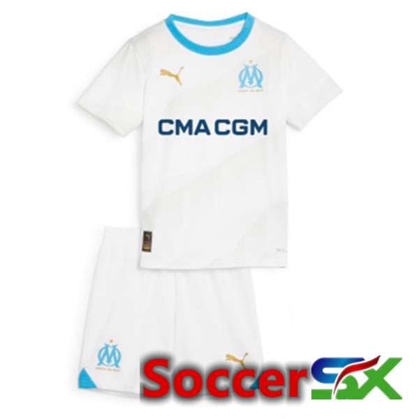 Marseille OM Kids Soccer Jersey Home White 2023/2024