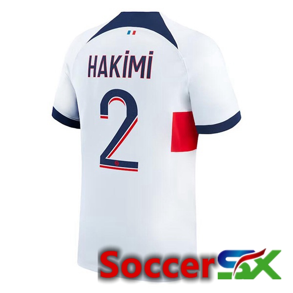 Paris PSG (Hakimi 2) Soccer Jersey Away White 2023/2024