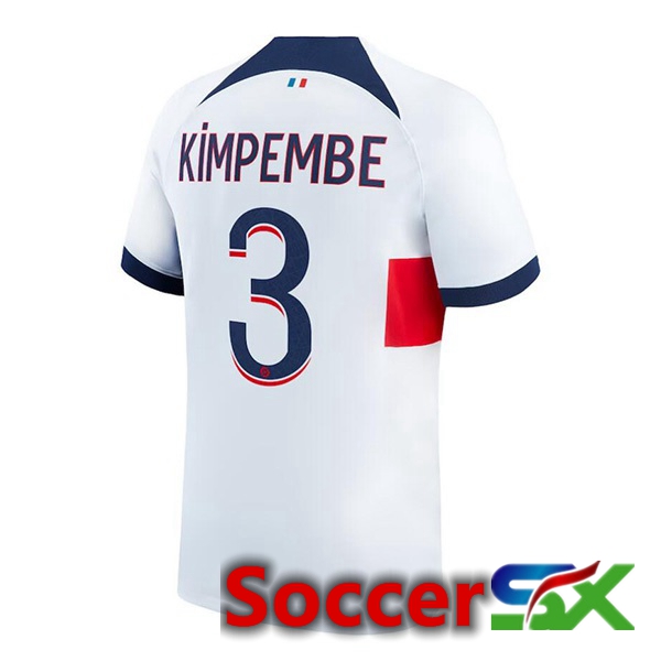 Paris PSG (Kimpembe 3) Soccer Jersey Away White 2023/2024