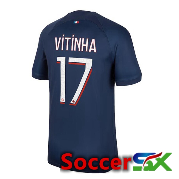 Paris PSG (Vitinha 17) Soccer Jersey Home Royal Bluee 2023/2024