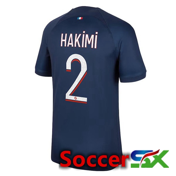 Paris PSG (Hakimi 2) Soccer Jersey Home Royal Bluee 2023/2024