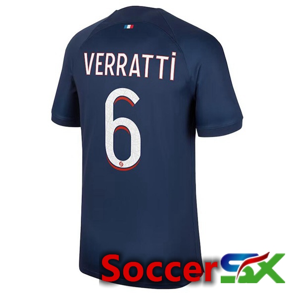 Paris PSG (Verratti 6) Soccer Jersey Home Royal Bluee 2023/2024