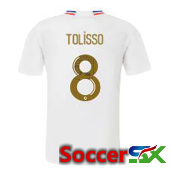 Lyon OL (TOLISSO 8) Home Soccer Jersey White 2023/2024