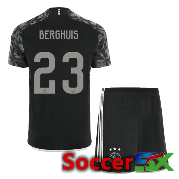 AFC Ajax (Berghuis 23) Kids Third Soccer Jersey Black 2023/2024