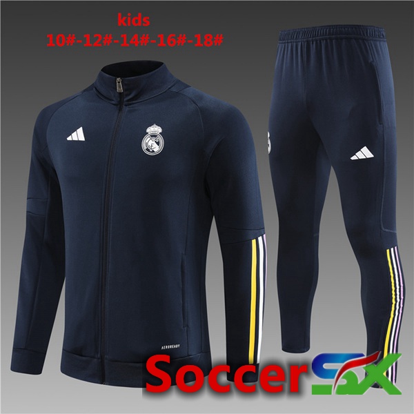 Real Madrid Kids Training Tracksuit Suit - Jacket Blue Royal 2023/2024