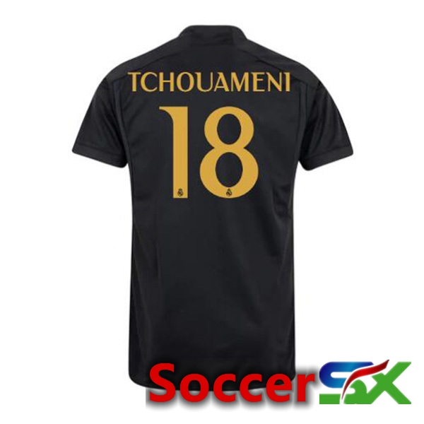 Real Madrid (Tchouameni 18) Third Soccer Jersey Black 2023/2024
