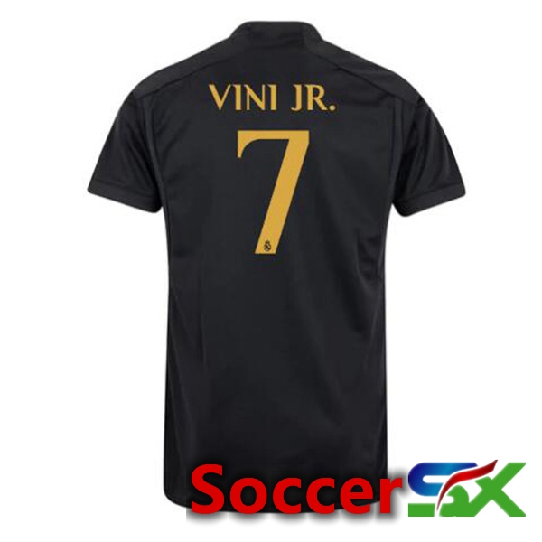 Real Madrid (Vini Jr. 7) Third Soccer Jersey Black 2023/2024