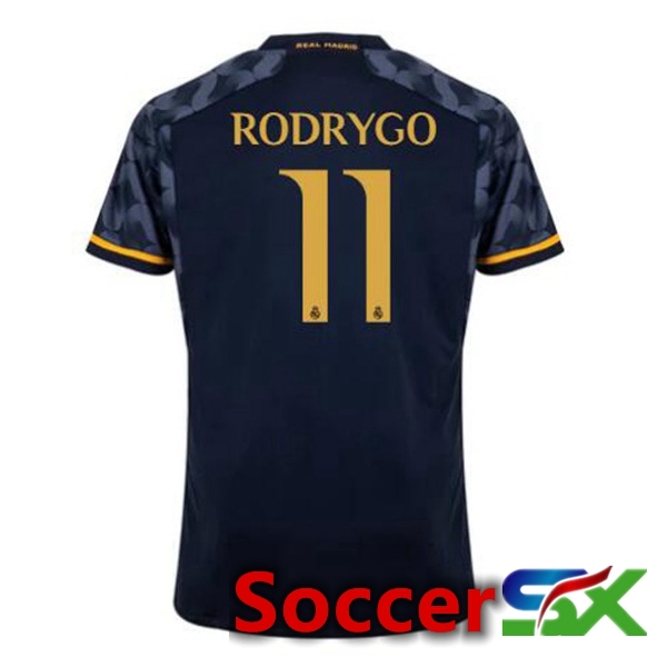 Real Madrid (Rodrygo 11) Away Soccer Jersey Blue Royal 2023/2024
