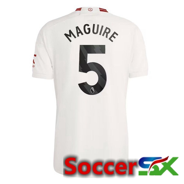 Manchester United (Maguire 5) Third Soccer Jersey White 2023/2024