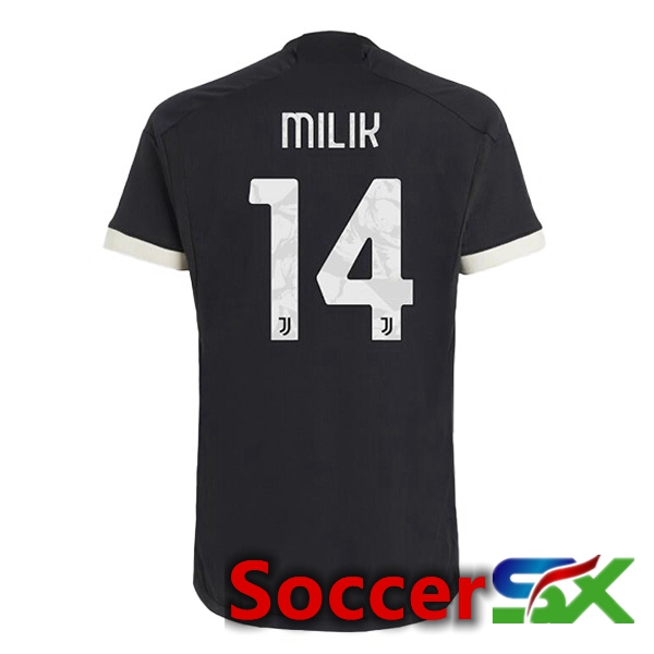 Juventus (MILIK 14) Third Soccer Jersey Black 2023/2024