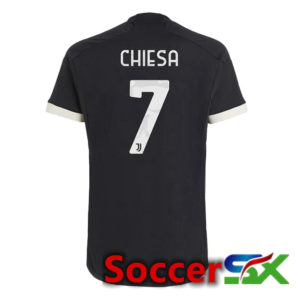 Juventus (CHIESA 7) Third Soccer Jersey Black 2023/2024