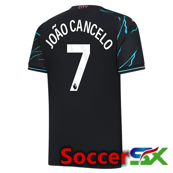 Manchester City (João Cancelo 7) Third Soccer Jersey Blue Black 2023/2024