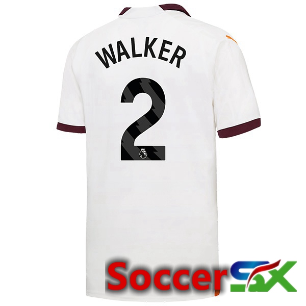 Manchester City (Kyle Walker 2) Away Soccer Jersey White 2023/2024