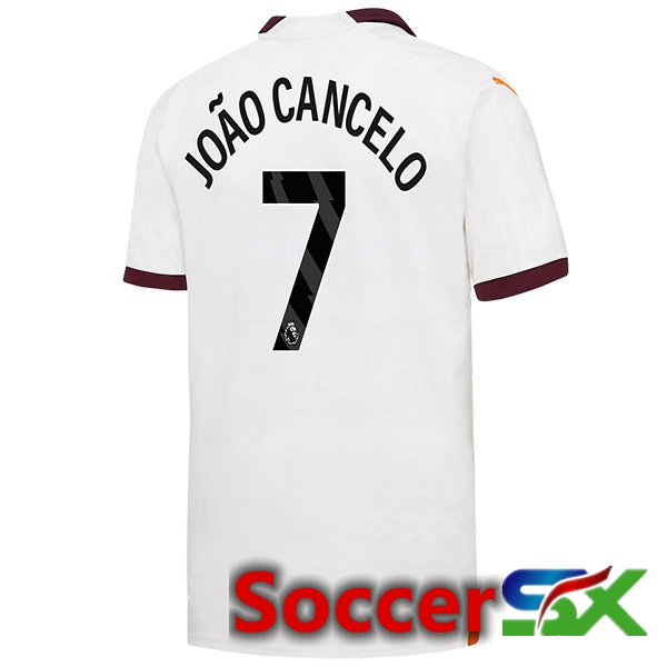 Manchester City (João Cancelo 7) Away Soccer Jersey White 2023/2024