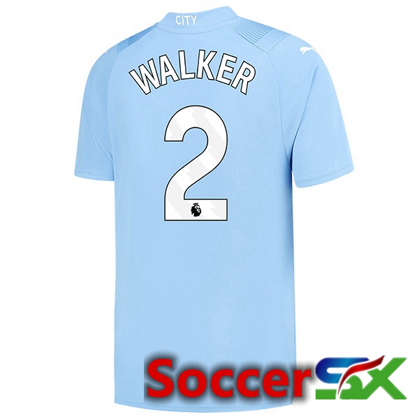 Manchester City (Kyle Walker 2) Home Soccer Jersey Blue 2023/2024